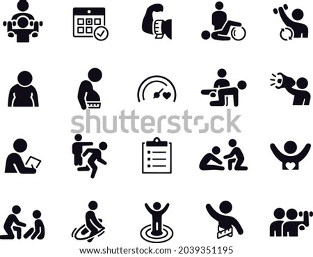 Personal Trainer Icons vector design  Royalty-Free Stock Photo #2039351195