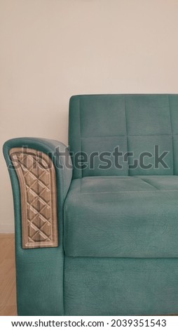 picture of a sofa in green color