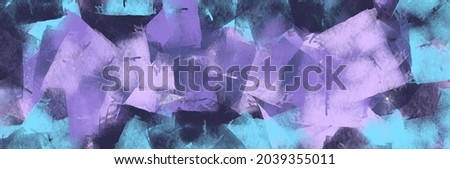 Abstract painting art with purple, blue, and dark blue paint brush for presentation, website background, banner, wall decoration, or t-shirt design