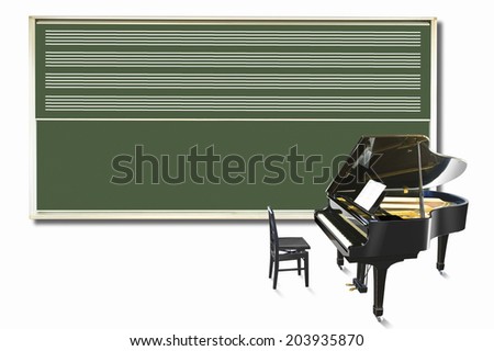 An Image of Blackboard And Piano