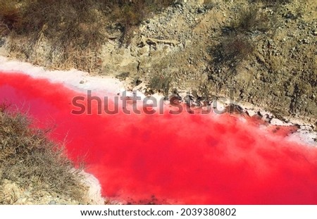 Lake Natron red water saline Royalty-Free Stock Photo #2039380802
