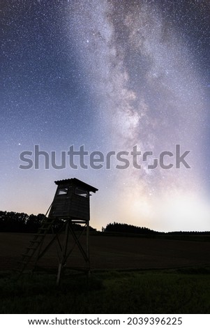 A high seat with milky way in the background 