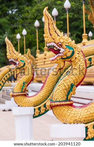part of serpent Wat Nong Wang ,thai temple at Khon kaen provine in thailand