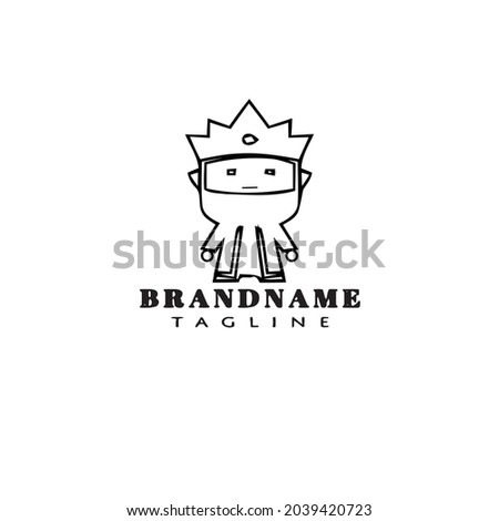 king or sultan cartoon logo template icon modern isolated vector illustration