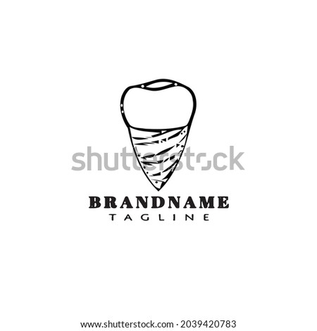 creative dental cartoon logo template icon design black modern vector