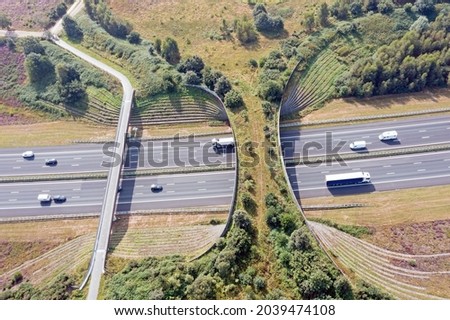 Ecoduct De Borkeld on the highway A1 in Rijssen the Netherlands Royalty-Free Stock Photo #2039474108