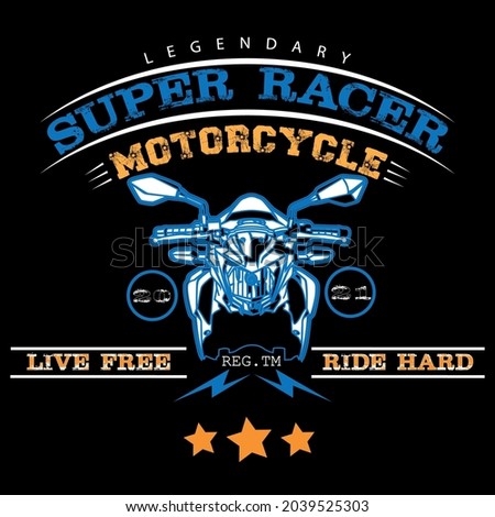 SUPER  RACER MOTORCYCLE IMAGE FOR T SHIRT ILLUSTRATION VECTOR , having fun driving the empty road on a motorcycle tour journey. Motorcyclist Graphic design. T-shirt print. Vector,,,