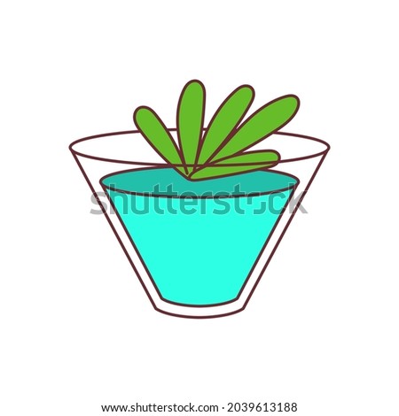Isolated tropical cocktail icon with leaves Vector