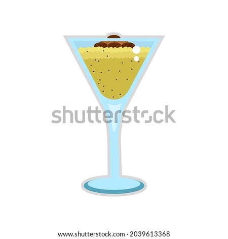 Isolated cold tropical cocktail with coffee beans Vector
