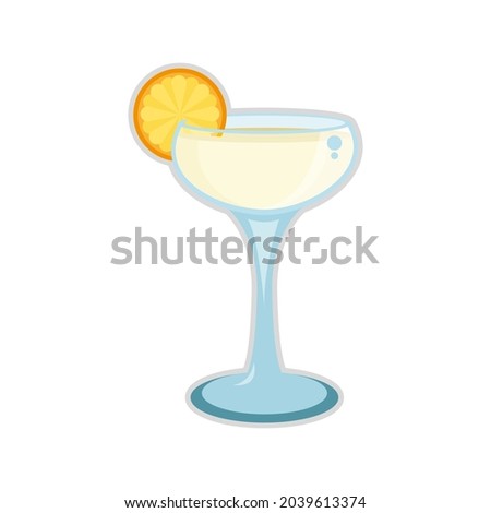 Isolated tropical cocktail with a slice of orange Vector