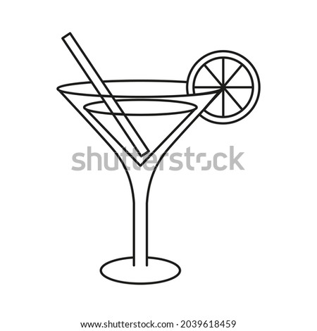 Isolated tropical cocktail icon with a lemon Vector