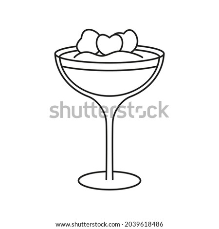 Isolated cocktail icon with ice and cherries Vector