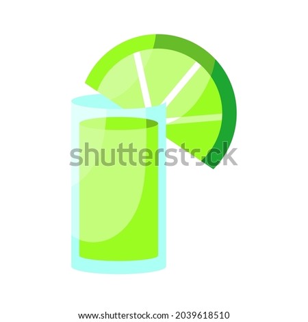 Isolated tropical cocktail icon with a lemon Vector