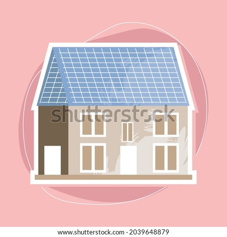 eco house with solar panel