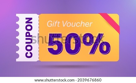 50% coupon promotion sale for website, internet ads, social media. Big sale and super sale coupon code 50 percent discount gift voucher coupon vector illustration summer offer ends weekend holiday Royalty-Free Stock Photo #2039676860
