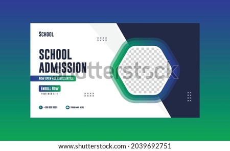 School Admission Social Media Post Template, Back to school web banner