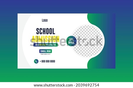 School Admission Social Media Post Template, Back to school web banner