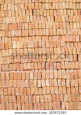 stack of orange brick background