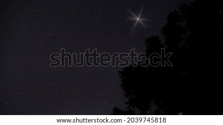 Christmas star on a dark night near Raeford North Carolina