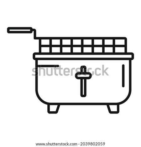 Deep fryer cooking icon outline vector. Fry basket . Oil electric machine Royalty-Free Stock Photo #2039802059