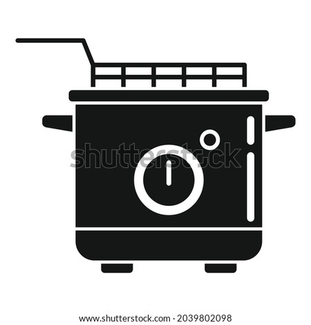 Deep fryer equipment icon simple vector. Oil basket. Electric fry Royalty-Free Stock Photo #2039802098