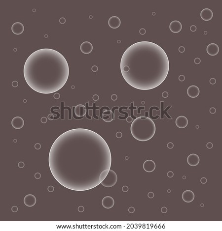 White circle abstraction round shadow bubbles pattern that were blown up in the air on a brown background.