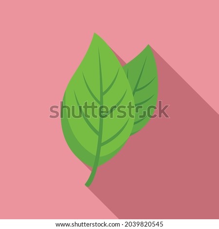 Basil spice plant icon flat vector. Herb leaf. Cooking plant Royalty-Free Stock Photo #2039820545