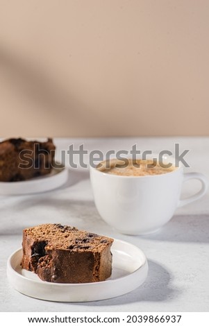coffee in a mug with milk and cinnamon. High quality photo