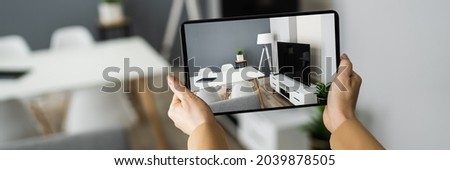 Real Estate House Virtual Tour Video On Tablet Royalty-Free Stock Photo #2039878505