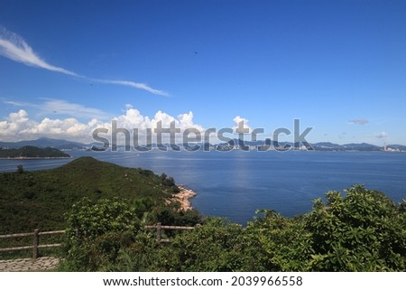 View of Tung Wan Tsai (Coral Beach) and West Lamma Channel from North Lookout Pavilion, Cheung Chau