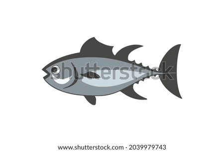 Tuna fish monochrome vector illustration