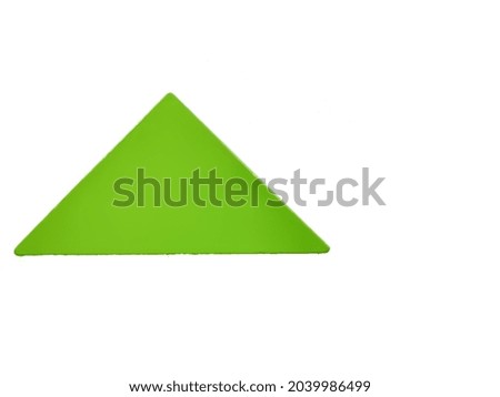 Green wooden tangram isolated on white background.
