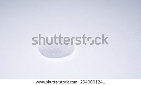 Water drop spill on table white background. top view.