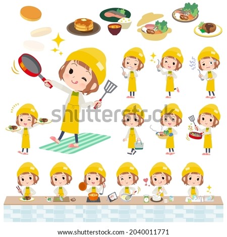 A set of Casual Fashion Women about cooking.It's vector art so easy to edit.
