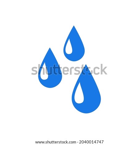 blue water drops on a white background
