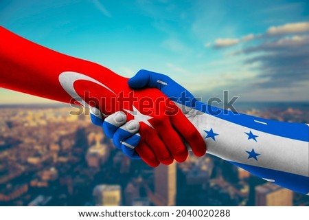 Shaking hands Turkey and Honduras