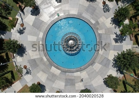 Dizengoff Square with its famous fountain Tel-Aviv. Royalty-Free Stock Photo #2040020528
