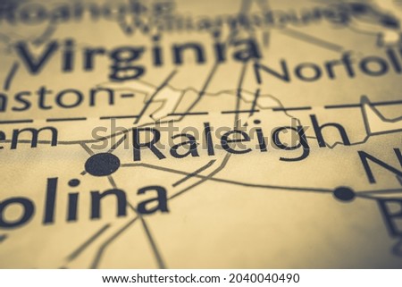 Raleigh on the USA map