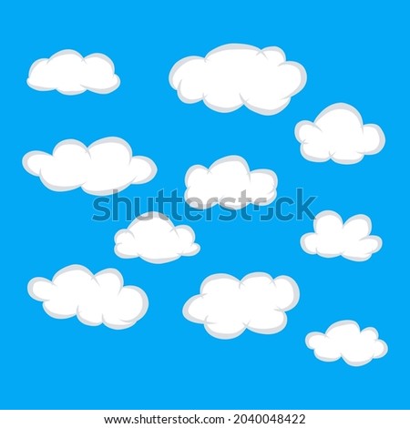 Clouds element collection. Blue sky and cloud background vector.