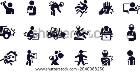 Workplace Injury Icons vector design  Royalty-Free Stock Photo #2040088250