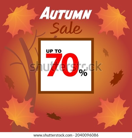 Autumn sale discount up to 70 percent vector poster