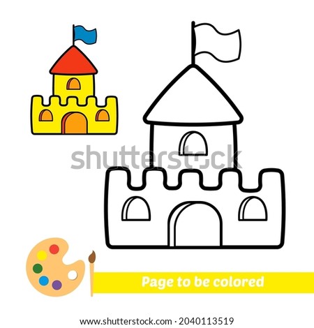 Coloring book, castle vector image