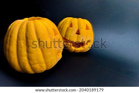 Halloween, pumpkin for halloween, pumpkin in reflection
