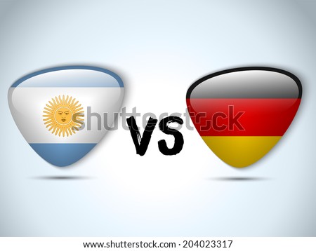 Vector - Argentina versus Germany Flag Soccer Game