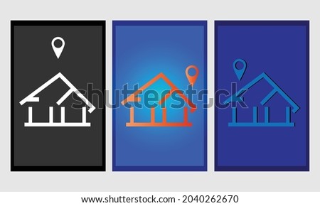 House location logo home design colorful art building graphic icon shape illustration template outline style construction
