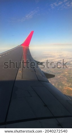 Airplane Window Wing Shot Sky
