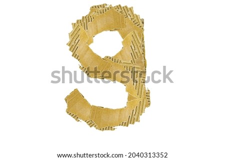 The number 9 is made of cardboard