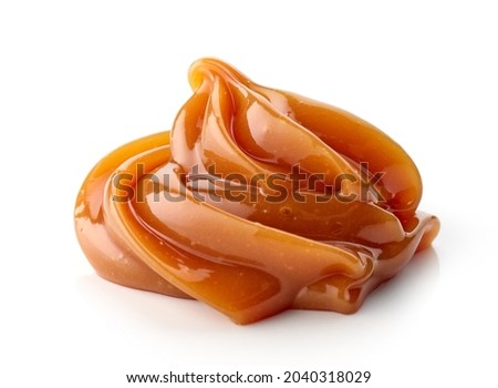 melted caramel isolated on white background Royalty-Free Stock Photo #2040318029