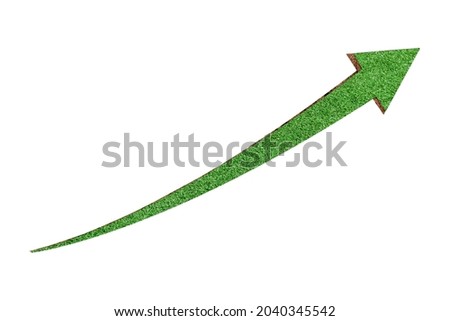 Green grass arrow icon isolated on white background. ecological concept.