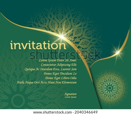 mandala background luxury invitation template.
Gold color design looks luxurious, great for invitation design materials, greeting cards, sales promotions, banners, posters